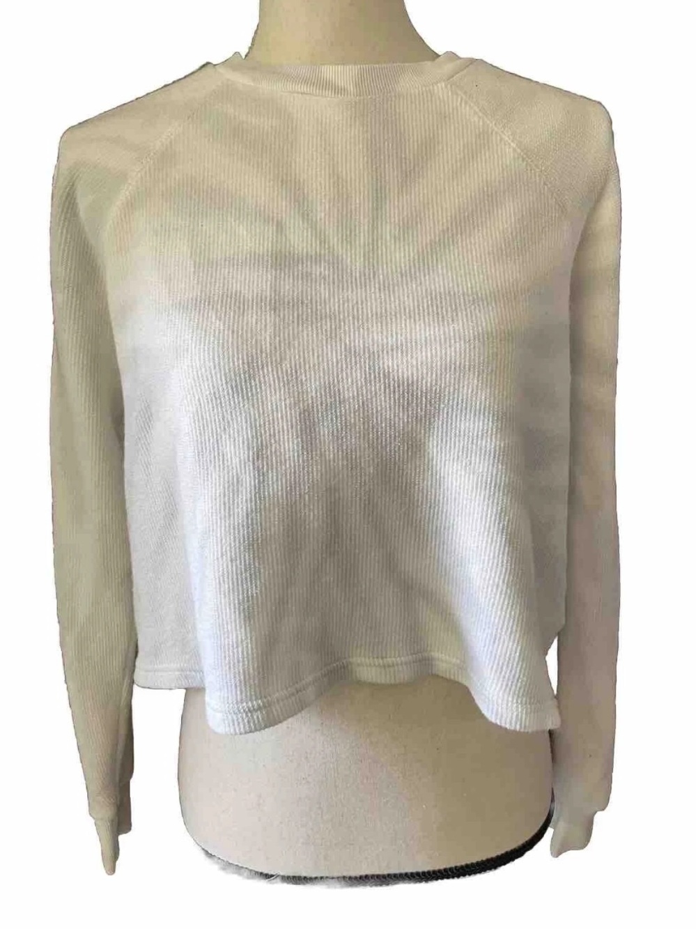Madewell MWL Tie-Dye Crop Sweatshirt Tee Long Sleeve Ribbed Oversized XXS/XS/S